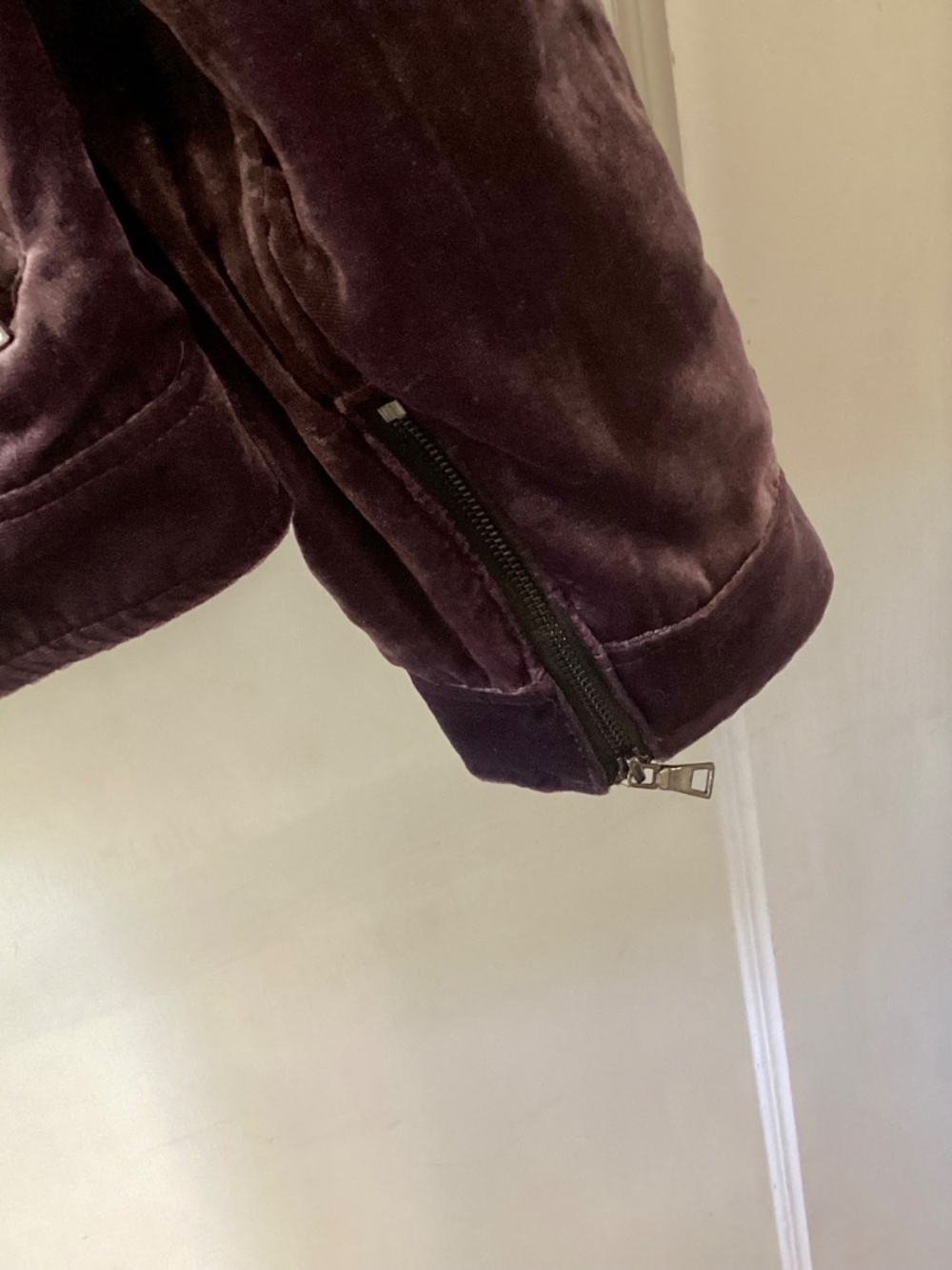 Apt. 9 moto jacket Purple Velvet Size XL Asymmetrical Zipper Party Going Out - Picture 7 of 12